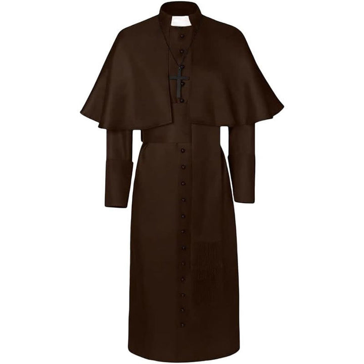 Christianartworkshop Mehrfarbige zeremonielle römische Soutane, Klerusrobe: Ästhetik mittelalterlicher Priester - Kaffee - 3XL - image 7