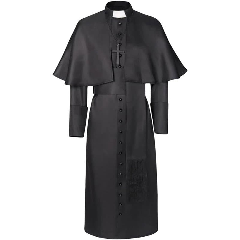 Christianartworkshop Mehrfarbige zeremonielle römische Soutane-Kassock: Ästhetik mittelalterlicher Priester - Schwarz - 3XL - image 2