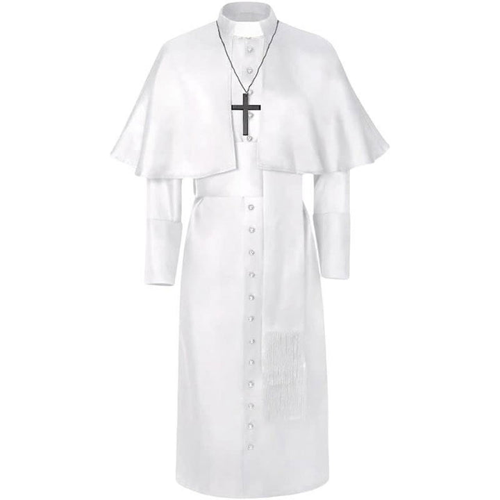 Christianartworkshop Mehrfarbige zeremonielle römische Soutane, Klerusrobe: Ästhetik mittelalterlicher Priester - Weiß - 3XL - image 5