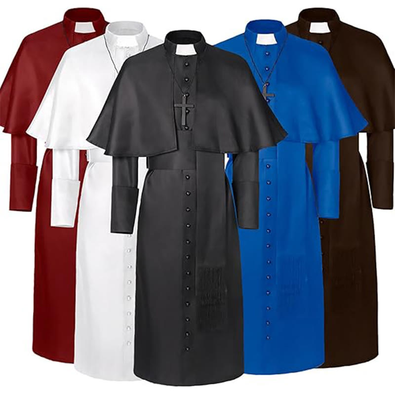 Christianartworkshop Mehrfarbige zeremonielle römische Soutane, Klerusrobe: Ästhetik mittelalterlicher Priester - image 9