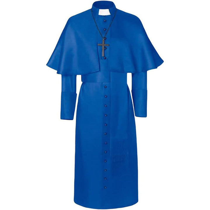 Christianartworkshop Mehrfarbige zeremonielle römische Soutane, Klerusrobe: Ästhetik mittelalterlicher Priester - Blau - 3XL - image 8