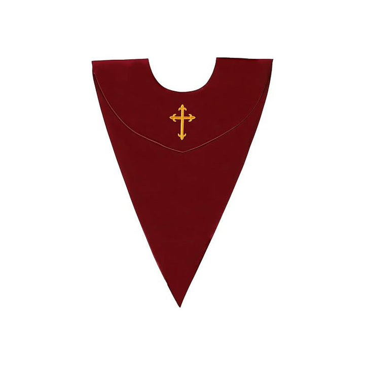 Christianartworkshop Zeremonielle Geistliche Robe mit weinroter Stola und gesticktem Kreuz - image 7