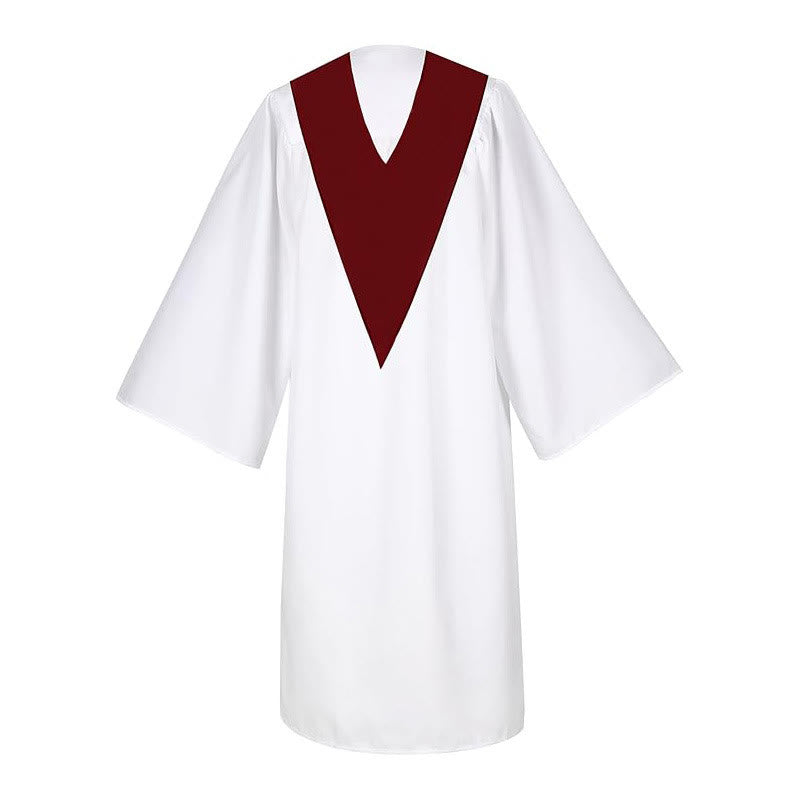 Christianartworkshop Zeremonielle Geistliche Robe mit weinroter Stola und gesticktem Kreuz - image 5
