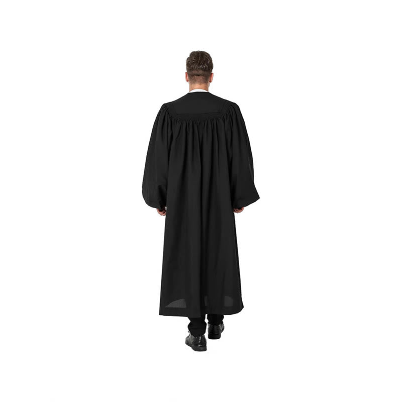 Christianartworkshop Traditionelle schwarze Priesterrobe mit Rotkreuz-Stickerei und formellem Design - image 5