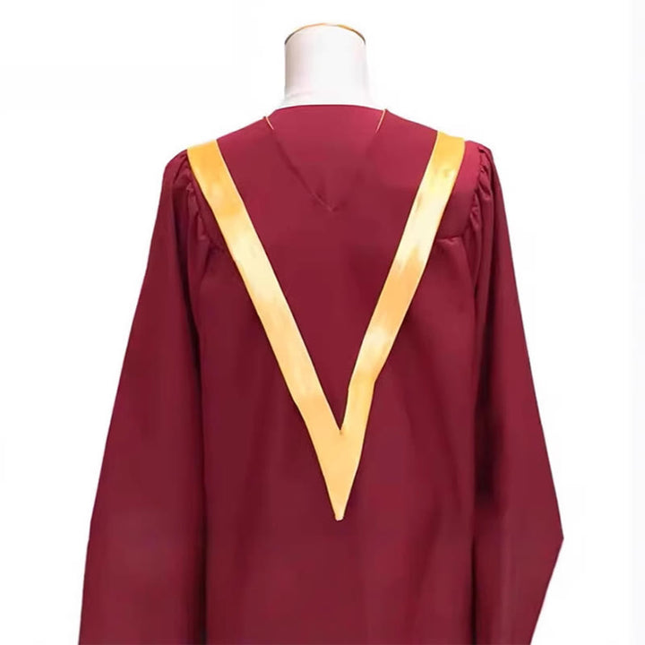 Christianartworkshop Traditionelle burgunderrote Priesterrobe mit goldenem Kreuz und V-Ausschnittbesatz - image 6