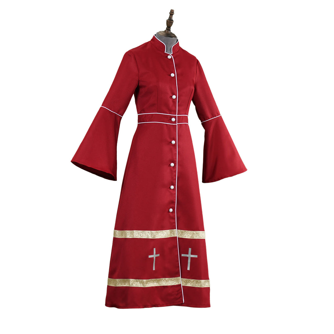 Christianartworkshop Mehrfarbige Priesterrobe mit ausgestellten Ärmeln, Kreuzmotiven und ritueller Ästhetik - image 5
