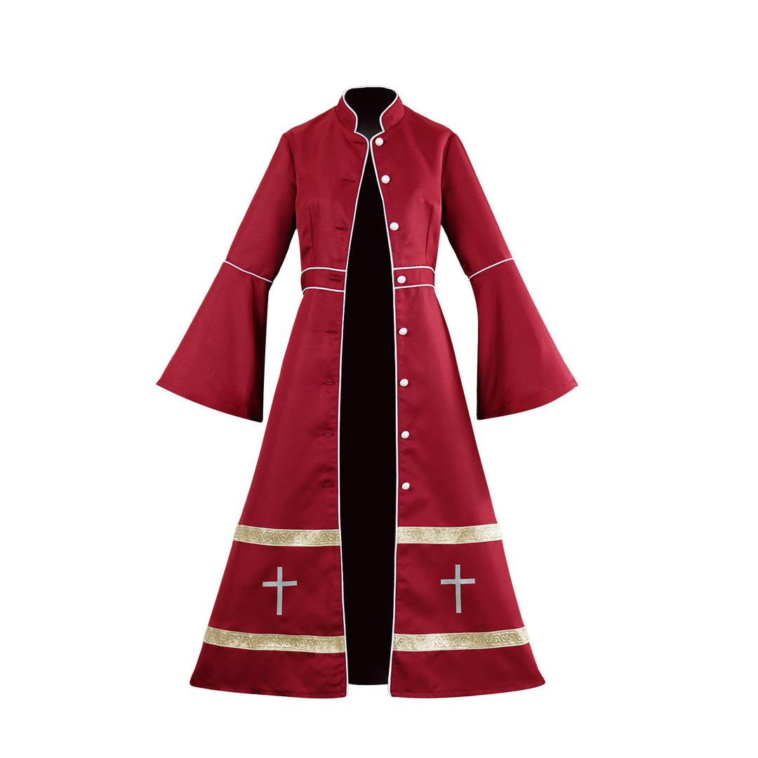 Christianartworkshop Mehrfarbige Priesterrobe mit ausgestellten Ärmeln, Kreuzmotiven und ritueller Ästhetik - image 4