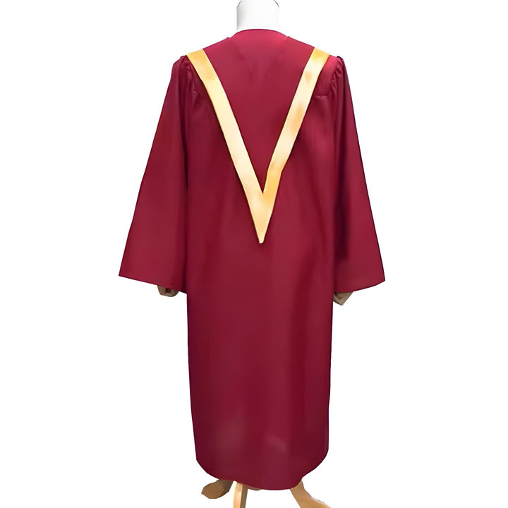 Christianartworkshop Traditionelle burgunderrote Priesterrobe mit goldenem Kreuz und V-Ausschnittbesatz - image 5