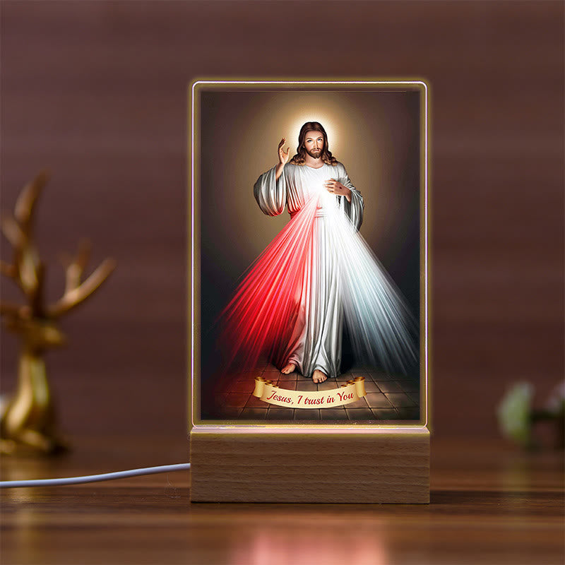 Christianartworkshop Heilige Ikone mit Buchenholzsockel, Nachtlicht des treuen Wächters - A - image 1