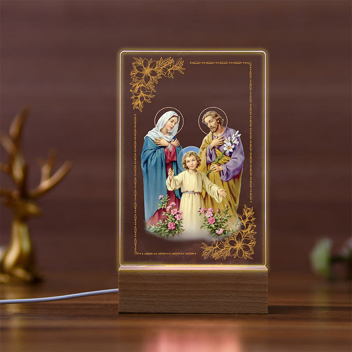 Christianartworkshop Heilige Ikone mit Buchenholzsockel, Nachtlicht des treuen Wächters - J - image 10