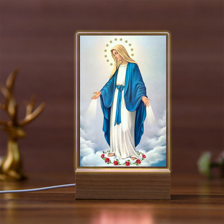 Christianartworkshop Heilige Ikone mit Buchenholzsockel, Nachtlicht des treuen Wächters - E - image 5