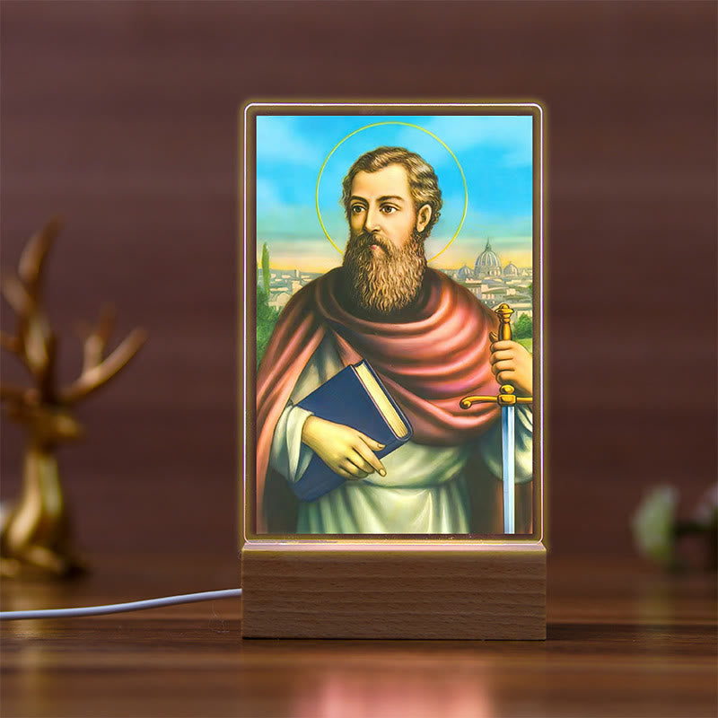 Christianartworkshop Heilige Ikone mit Buchenholzsockel, Nachtlicht des treuen Wächters - B - image 1