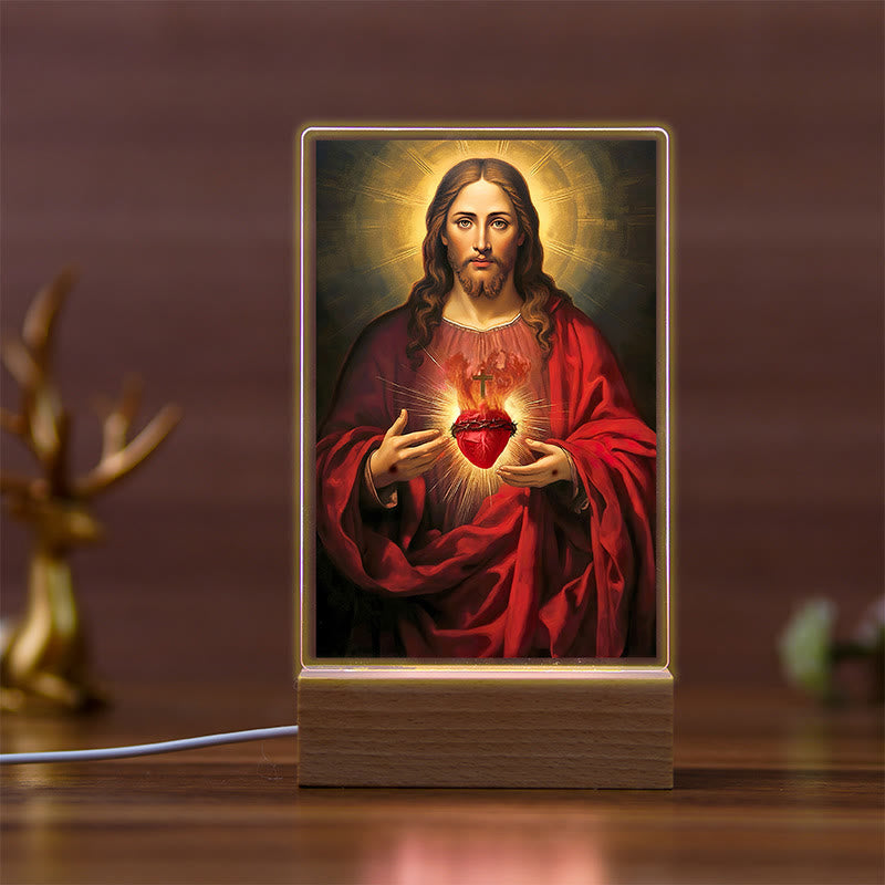Christianartworkshop Heilige Ikone mit Buchenholzsockel, Nachtlicht des treuen Wächters - ICH - image 8