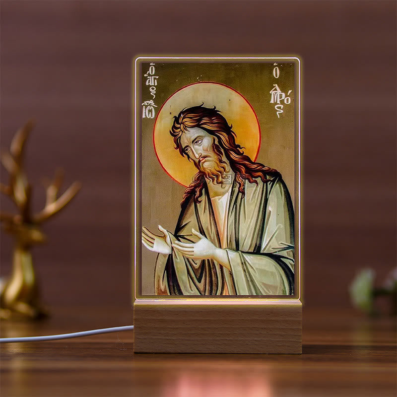 Christianartworkshop Heilige Ikone mit Buchenholzsockel, Nachtlicht des treuen Wächters - F - image 5