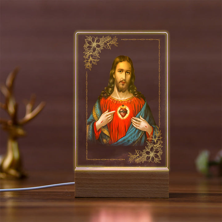 Christianartworkshop Heilige Ikone mit Buchenholzsockel, Nachtlicht des treuen Wächters - H - image 7