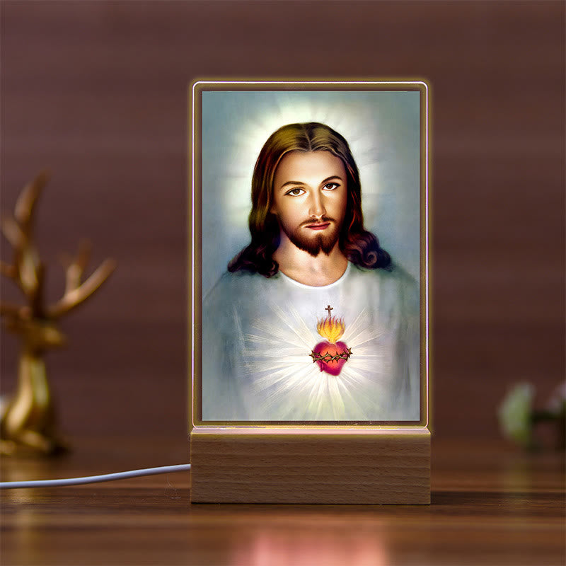 Christianartworkshop Heilige Ikone mit Buchenholzsockel, Nachtlicht des treuen Wächters - D - image 3