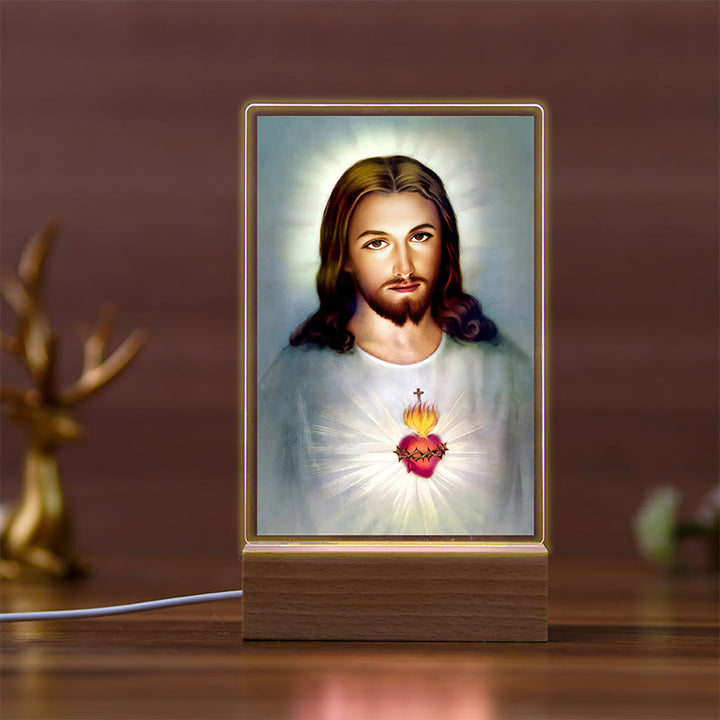Christianartworkshop Heilige Ikone mit Buchenholzsockel, Nachtlicht des treuen Wächters - D - image 3