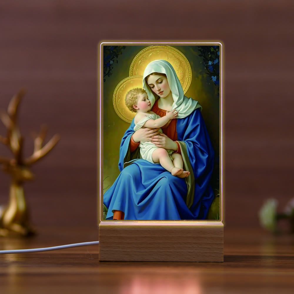 Christianartworkshop Religiöses Nachtlicht „Jesus und Maria“: Erben Sie das gesegnete spirituelle Erbe - C - image 3