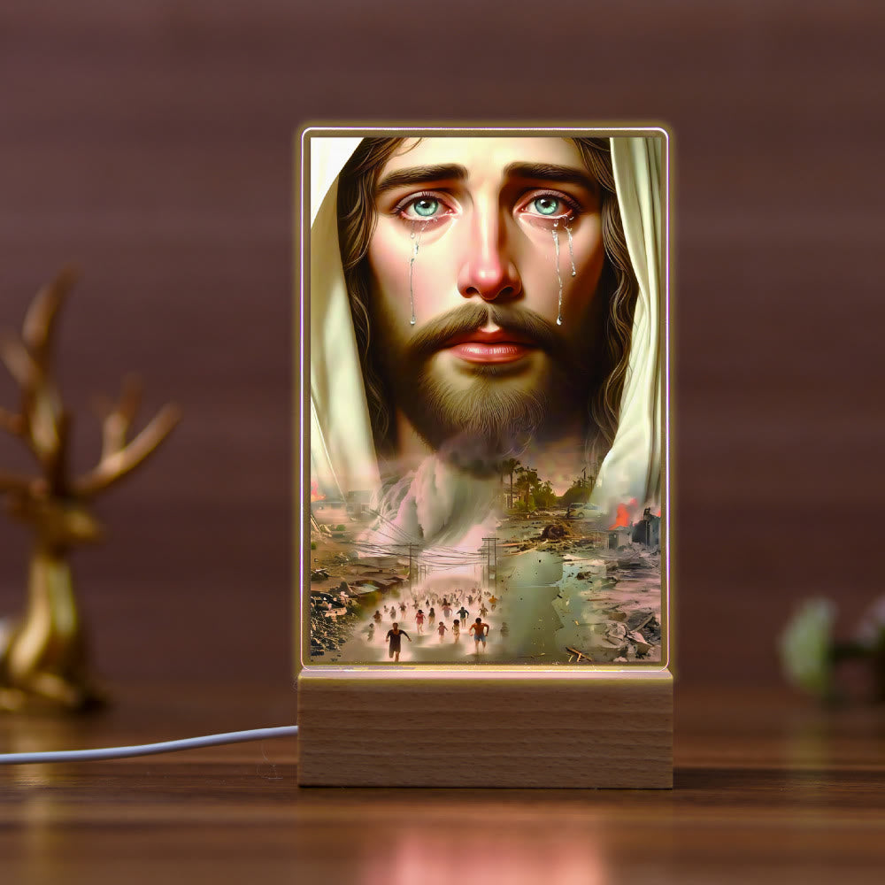 Christianartworkshop Religiöse Jesus-Ikone, Heilungsszene, Nachtlicht: Kunst & natürliche Schönheit - B - image 1