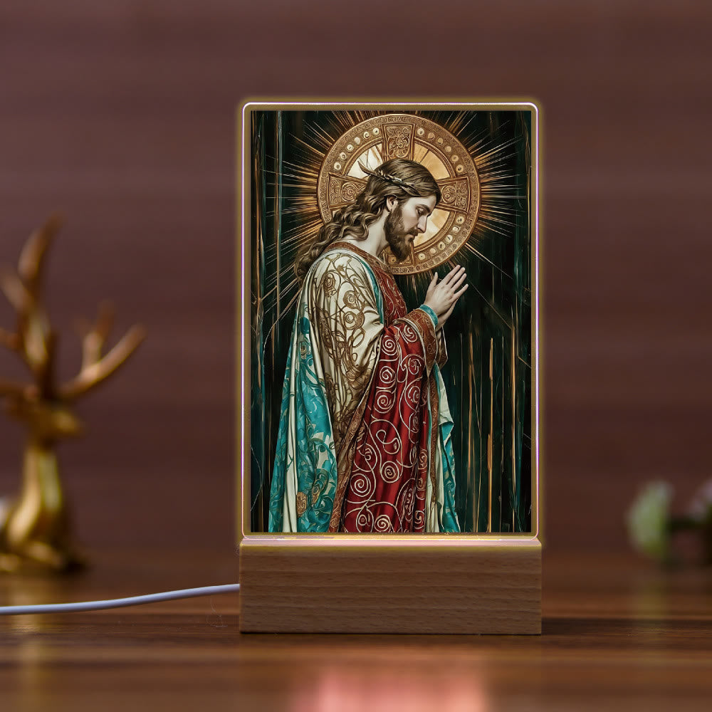 Christianartworkshop Religiöse Jesus-Ikone, Heilungsszene, Nachtlicht: Kunst & natürliche Schönheit - A - image 1