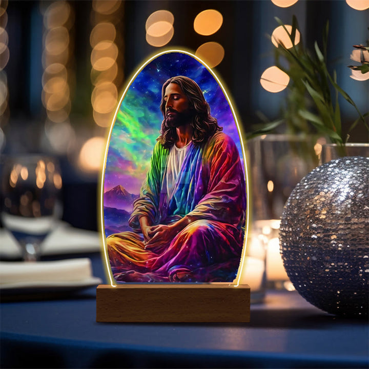 Christianartworkshop Jesus Modern Devotion Buntes leuchtendes Nachtlicht: Ovale Silhouette und künstlerische Farbtöne - N - image 18