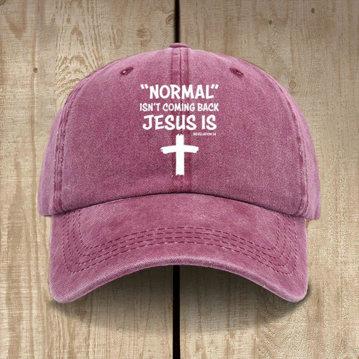 Christianartworkshop Unisex-Mütze aus gewaschener Baumwolle mit Aufschrift „Jesus Is Coming Back“ - Wein - image 6