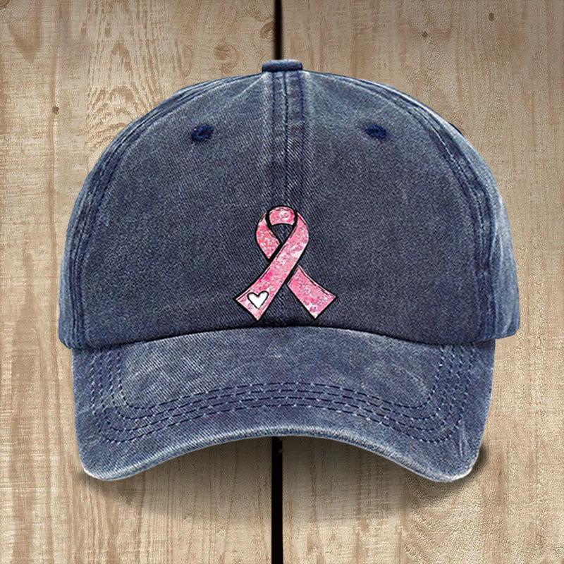 Christianartworkshop Gottes heilende Gebete Pink Ribbon Hat: Glaubenskämpfer für Krebsbewusstsein - Marineblau - image 8