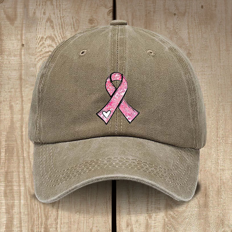 Christianartworkshop Gottes heilende Gebete Pink Ribbon Hat: Glaubenskämpfer für Krebsbewusstsein - Khaki - image 6