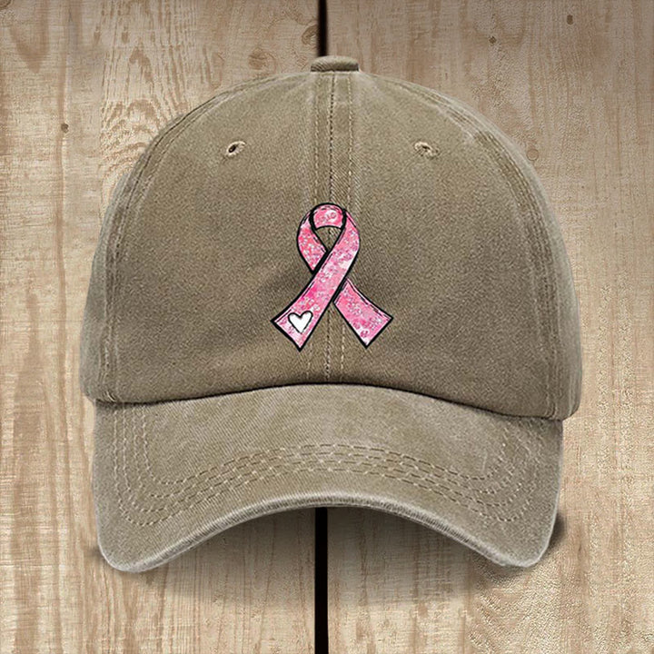 Christianartworkshop Gottes heilende Gebete Pink Ribbon Hat: Glaubenskämpfer für Krebsbewusstsein - Khaki - image 6