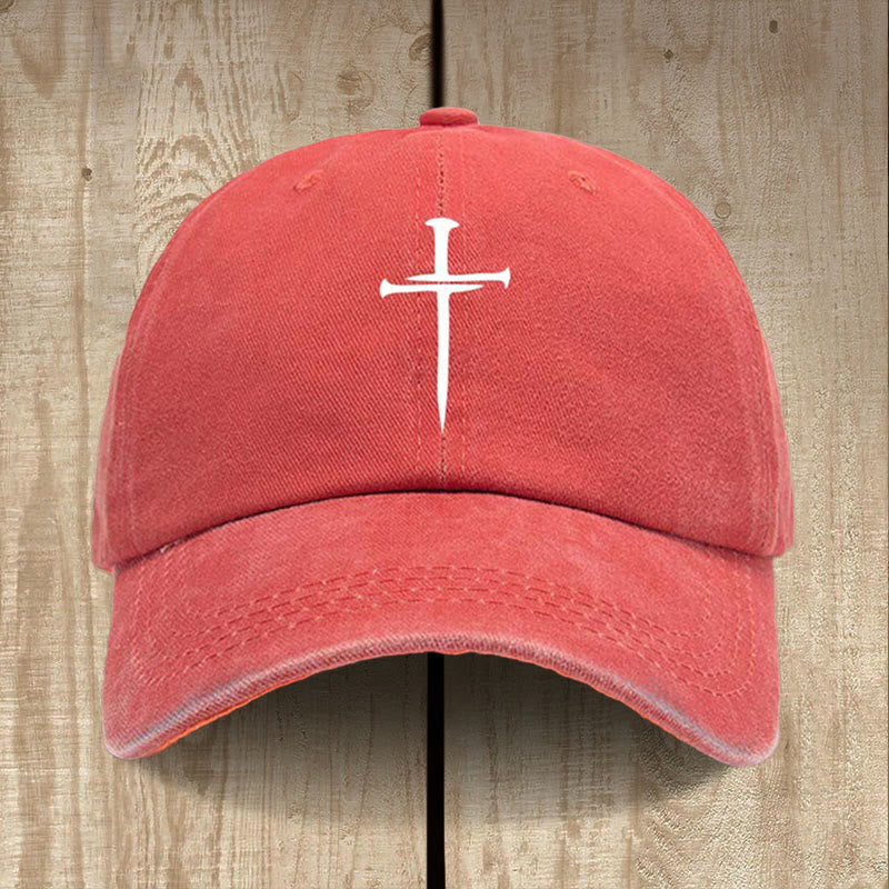 Christianartworkshop Minimalistischer Drei-Nägel-Kreuzhut: Einfachheit trifft Erlösung - Rot - image 8