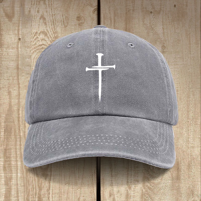 Christianartworkshop Minimalistischer Drei-Nägel-Kreuzhut: Einfachheit trifft Erlösung - Grau - image 6