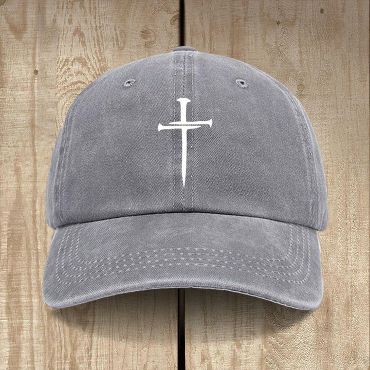 Christianartworkshop Minimalistischer Drei-Nägel-Kreuzhut: Einfachheit trifft Erlösung - Grau - image 6