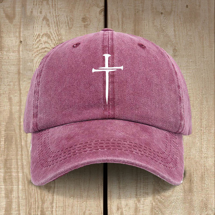 Christianartworkshop Minimalistischer Drei-Nägel-Kreuzhut: Einfachheit trifft Erlösung - Wein - image 7
