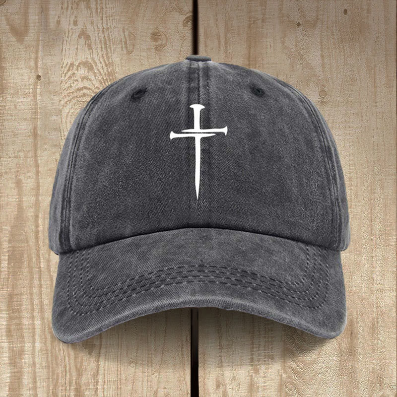 Christianartworkshop Minimalistischer Drei-Nägel-Kreuzhut: Einfachheit trifft Erlösung - Schwarz - image 1