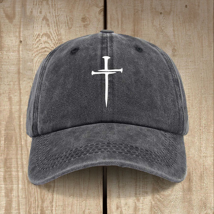 Christianartworkshop Minimalistischer Drei-Nägel-Kreuzhut: Einfachheit trifft Erlösung - Schwarz - image 1