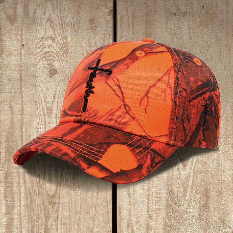 Christianartworkshop Bestickte Baseballkappe mit Glaubenskreuz: Tragen Sie die Rüstung des Glaubens - Orange - image 5