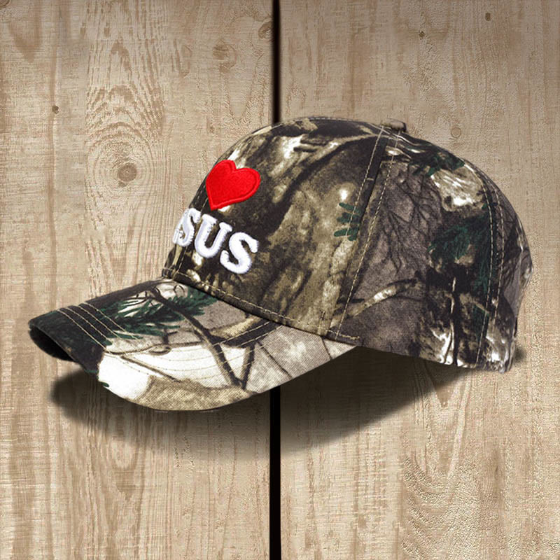 Christianartworkshop Baseballkappe mit Aufschrift „I Love Jesus“, Camouflage-Muster, für den Außenbereich - image 3