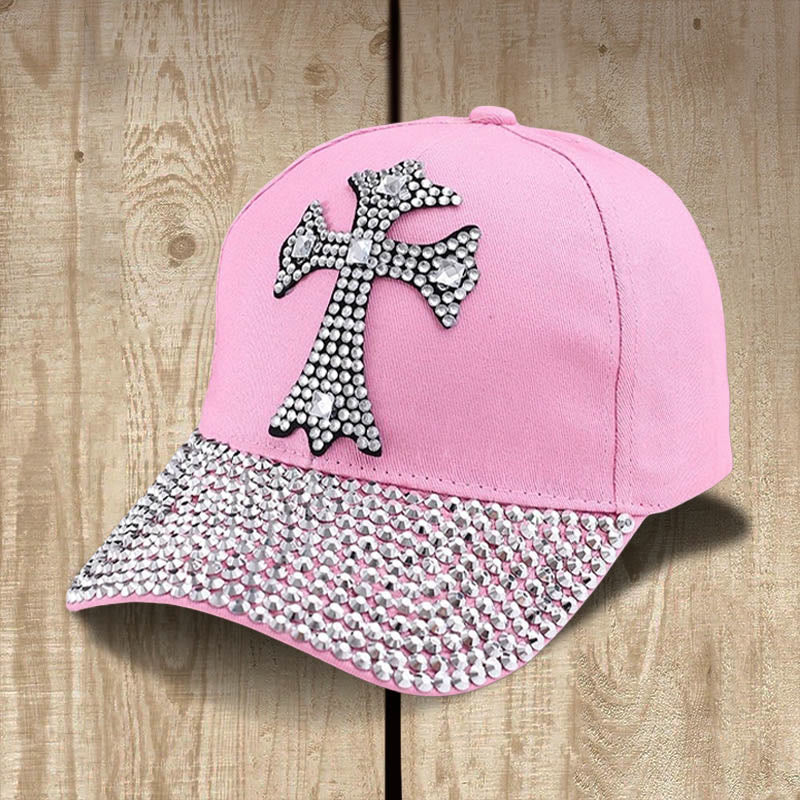 Christianartworkshop Faith Sparkles Crystal Cross Baseballkappe für Glamour-Gläubige - Rosa - image 4