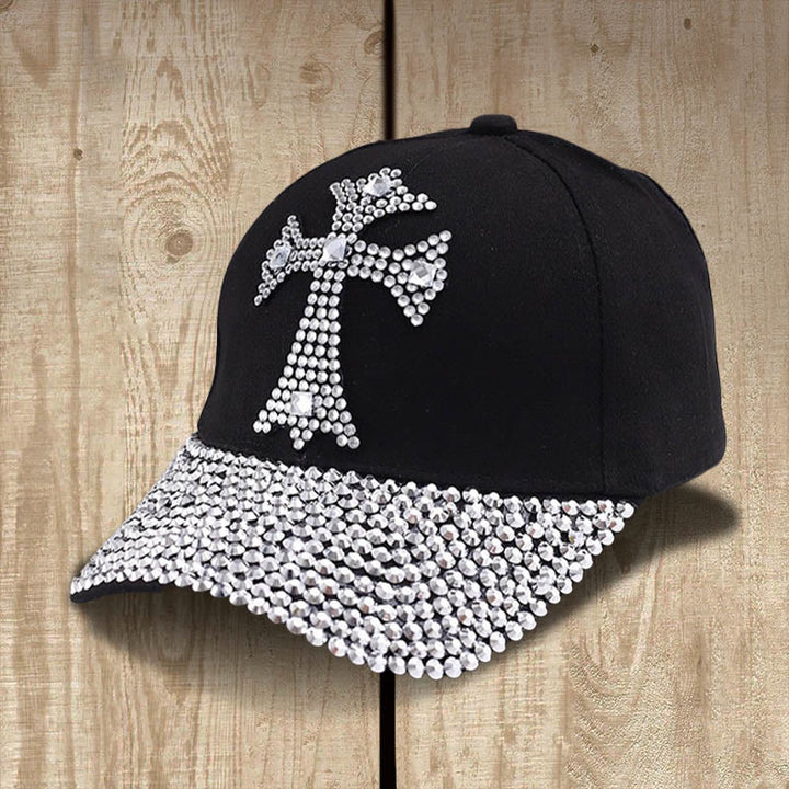 Christianartworkshop Faith Sparkles Crystal Cross Baseballkappe für Glamour-Gläubige - Schwarz - image 2