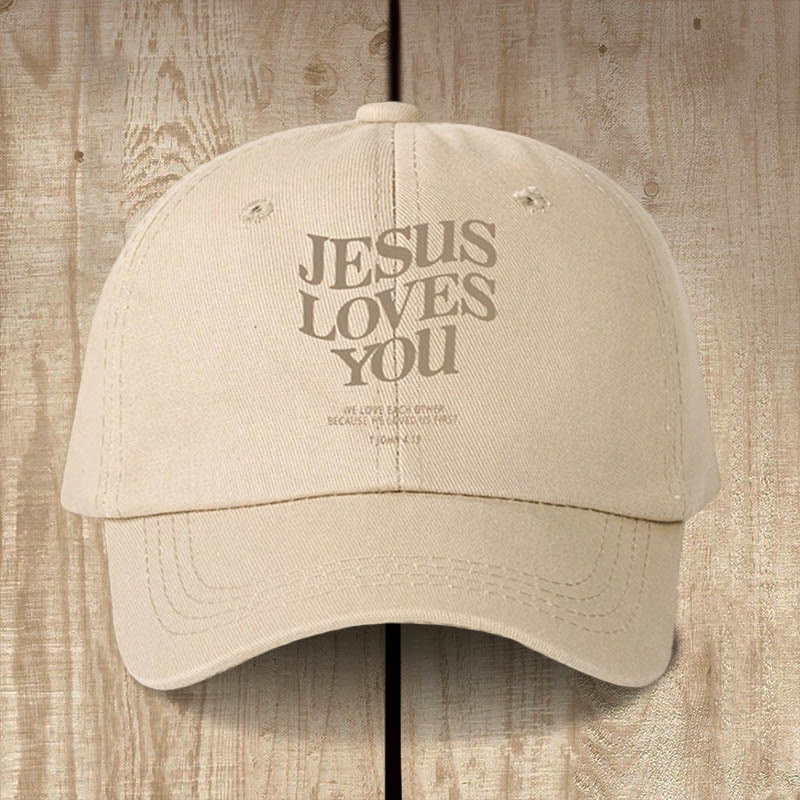 Christianartworkshop Glaubensvolle Baseballkappe „Jesus liebt dich“: Tragen Sie die Botschaft seiner Liebe - Beige - image 2