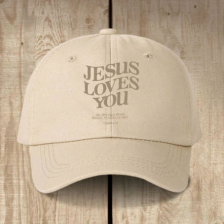 Christianartworkshop Glaubensvolle Baseballkappe „Jesus liebt dich“: Tragen Sie die Botschaft seiner Liebe - Beige - image 2