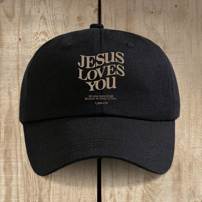 Christianartworkshop Baseballkappe „Jesus liebt dich“: Trage die Botschaft seiner Liebe - Schwarz - image 3