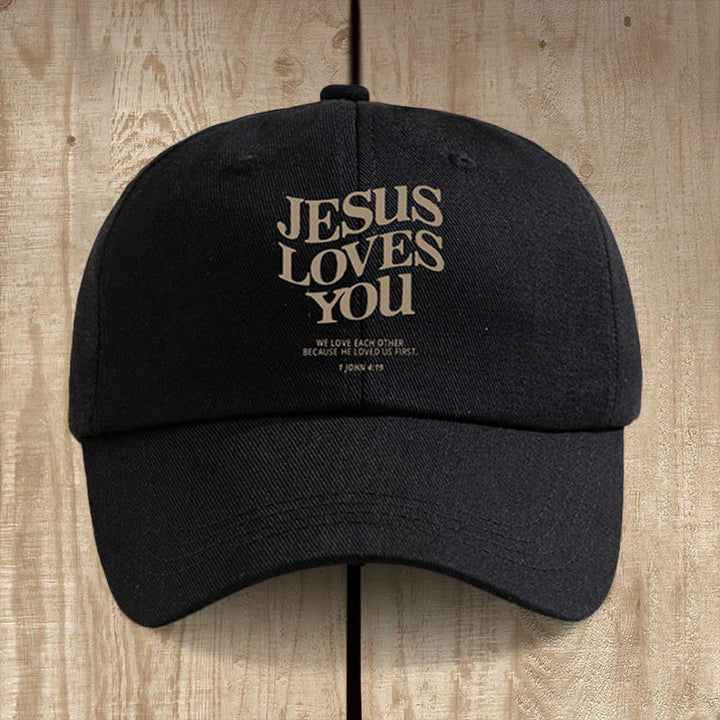 Christianartworkshop Baseballkappe „Jesus liebt dich“: Trage die Botschaft seiner Liebe - Schwarz - image 3
