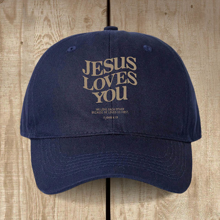 Christianartworkshop Baseballkappe „Jesus liebt dich“: Trage die Botschaft seiner Liebe - Marineblau - image 2
