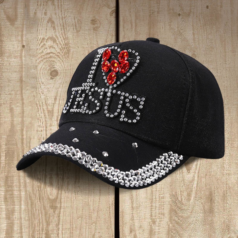 Christianartworkshop Baseballkappe „I Love Jesus“ für hingebungsvolle Herzen: Strahlen Sie Liebe zu Christus aus - Schwarz - image 4