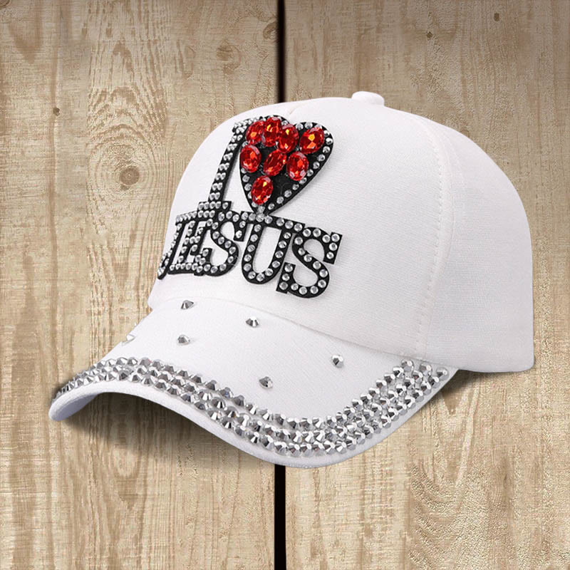 Christianartworkshop Baseballkappe „I Love Jesus“ für hingebungsvolle Herzen: Strahlen Sie Liebe zu Christus aus - Weiß - image 4