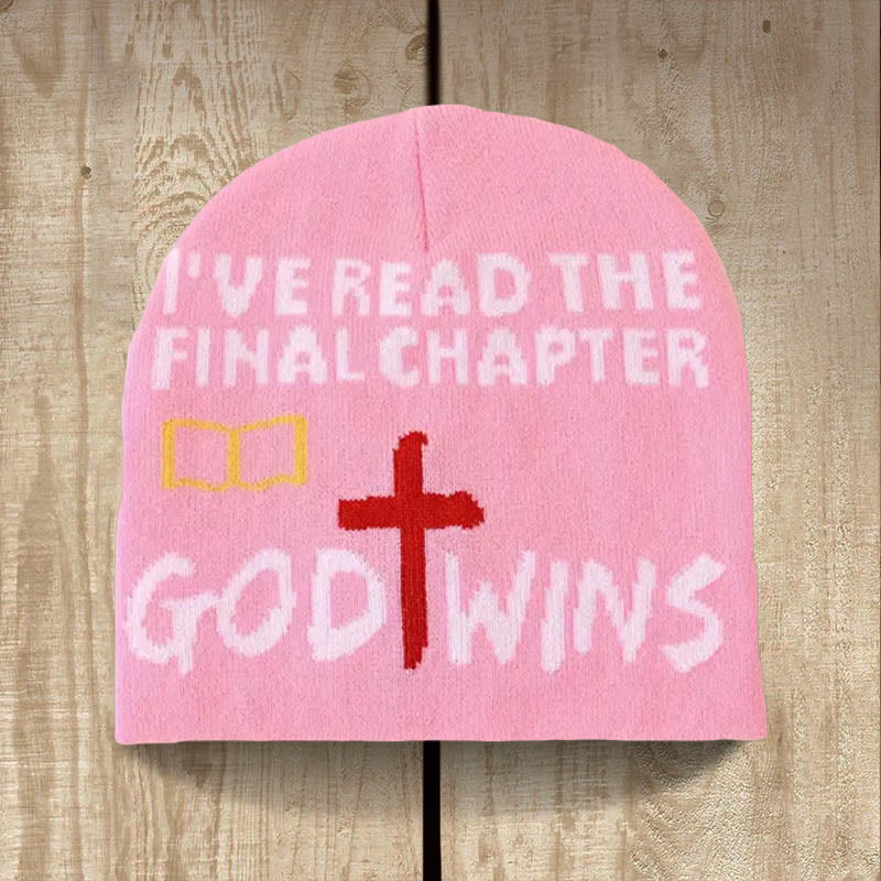 Christianartworkshop – Beanie „Final Chapter Faith“: „Ich weiß, wie es endet, Gott gewinnt“ - Rosa - image 1