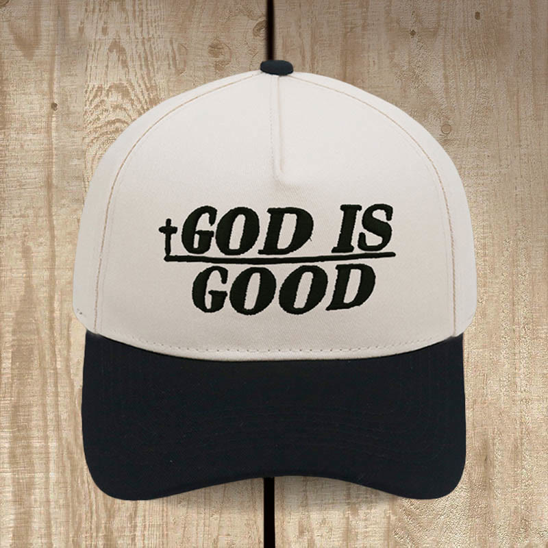 Christianartworkshop God Is Good Zweifarbige Baseballkappe: Mutig getragener Glaube - Schwarz - image 2