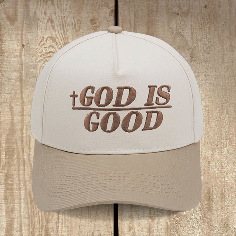 Christianartworkshop God Is Good Zweifarbige Baseballkappe: Mutig getragener Glaube - Khaki - image 1