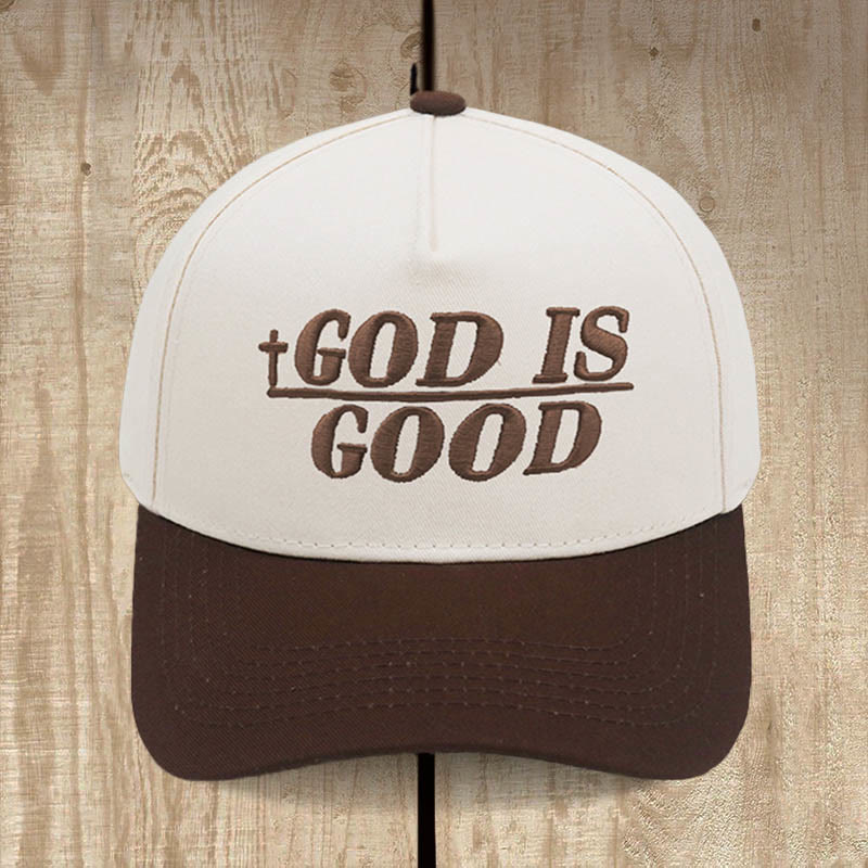 Christianartworkshop God Is Good Zweifarbige Baseballkappe: Mutig getragener Glaube - Kaffee - image 9